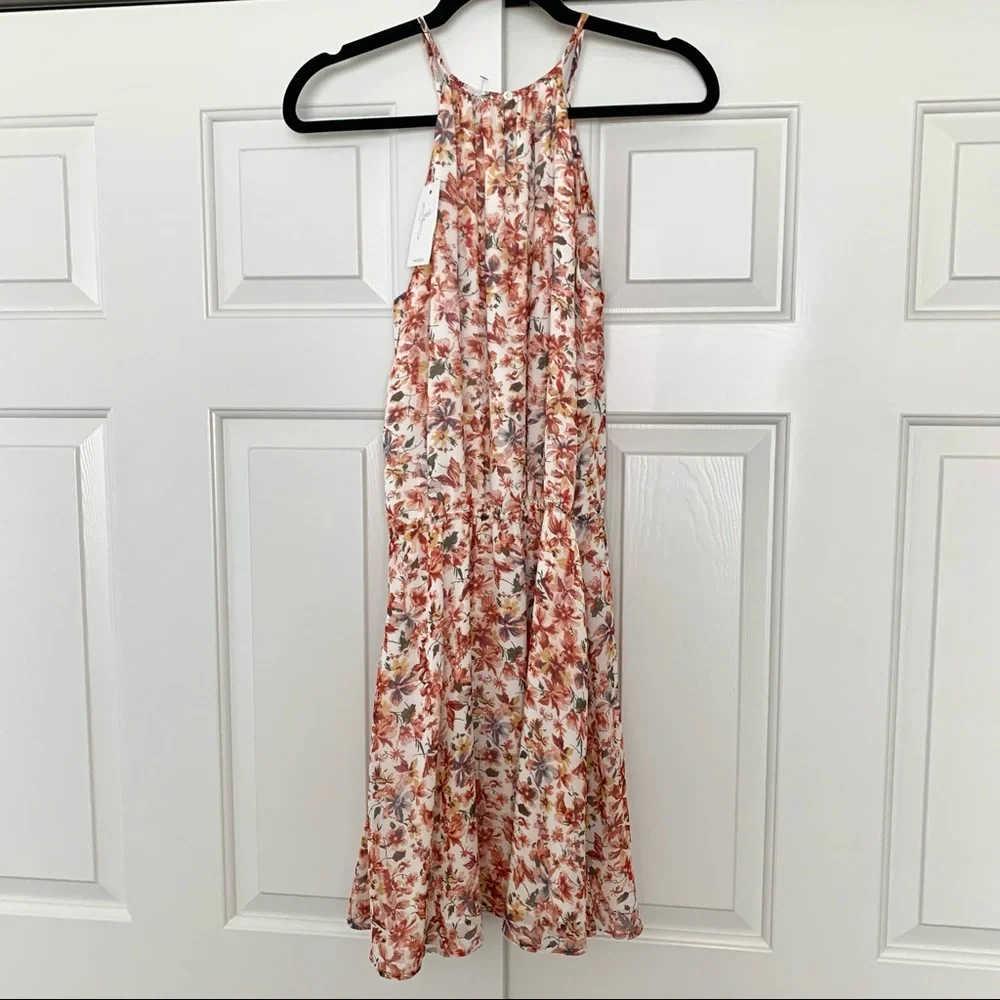 NWT Joie Reinelde White Silk Floral Blouson Dress - Picture 7 of 7